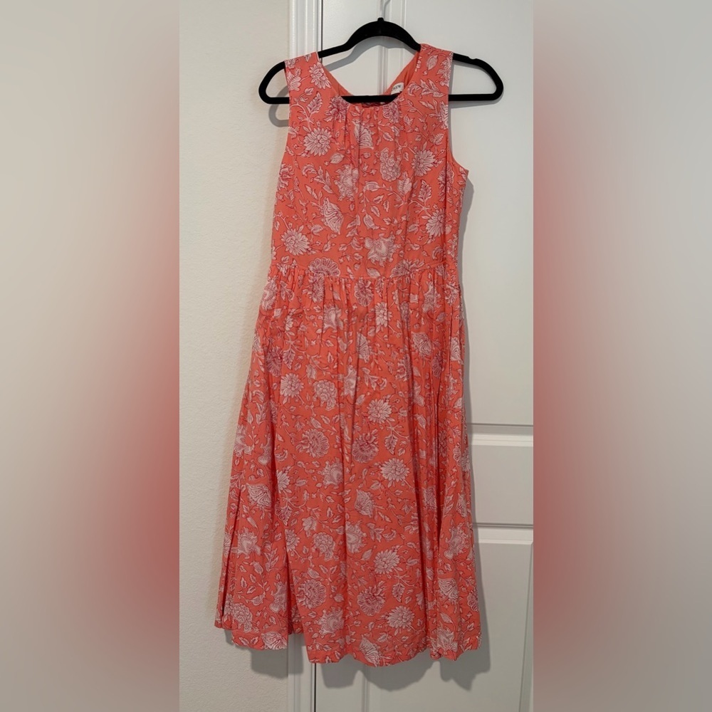 J. Crew Coral and White Floral Dress